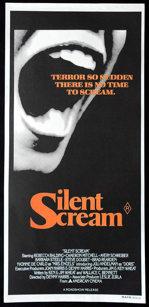 SILENT SCREAM Original Daybill Movie Poster Rebecca Balding