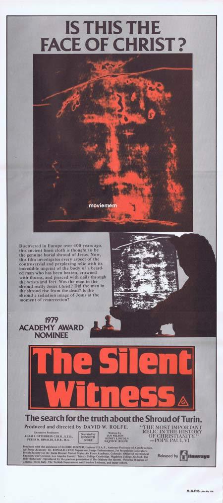THE SILENT WITNESS Original Daybill Movie poster Shroud of Turin documentary