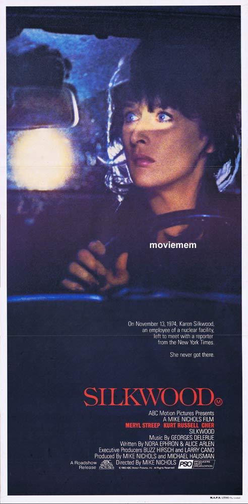 SILKWOOD Original Daybill Movie Poster Meryl Streep Cher Kurt Russell