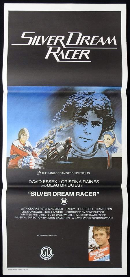 SILVER DREAM RACER Original daybill Movie Poster DAVID ESSEX Motorcycle Biker