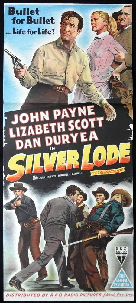 SILVER LODE Original Daybill Movie Poster John Payne Lizabeth Scott Dan Duryea
