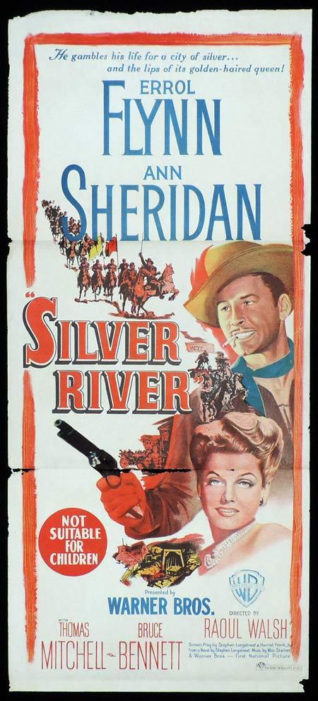 SILVER RIVER Original Daybill Movie Poster ERROL FLYNN Ann Sheridan
