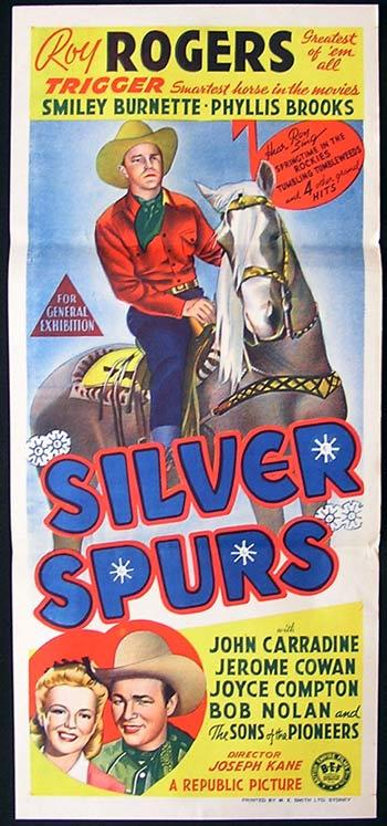 SILVER SPURS Original Daybill Movie Poster Roy Rogers Western
