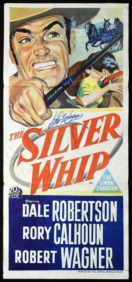 THE SILVER WHIP Original Daybill Movie poster ROBERT WAGNER Autographed