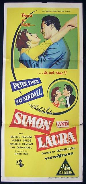 SIMON AND LAURA Peter Finch Australian Daybill Movie poster