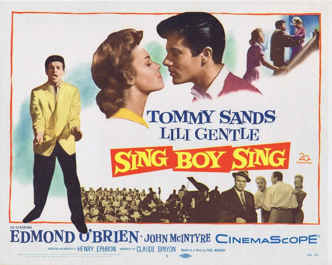 SING BOY SING Title Lobby Card 1958 Tommy Sands O’Brien