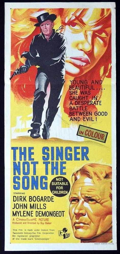 THE SINGER NOT THE SONG Original Daybill Movie poster Dirk Bogarde John Mills
