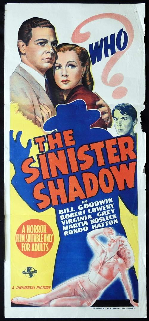 THE SINISTER SHADOW aka HOUSE OF HORRORS Original Daybill Movie Poster Universal Horror