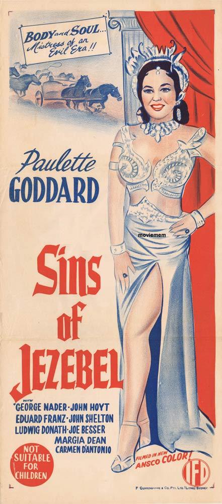 SINS OF JEZEBEL Original Daybill Movie Poster Paulette Goddard IFD