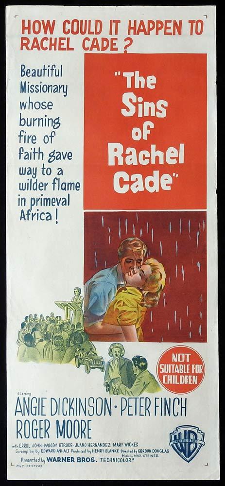 THE SINS OF RACHEL CADE Original Daybill Movie Poster Angie Dickinson Peter Finch