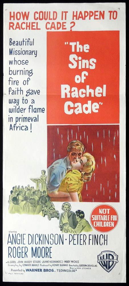 THE SINS OF RACHEL CADE Original Day0bill Movie poster Angie Dickinson Peter Finch