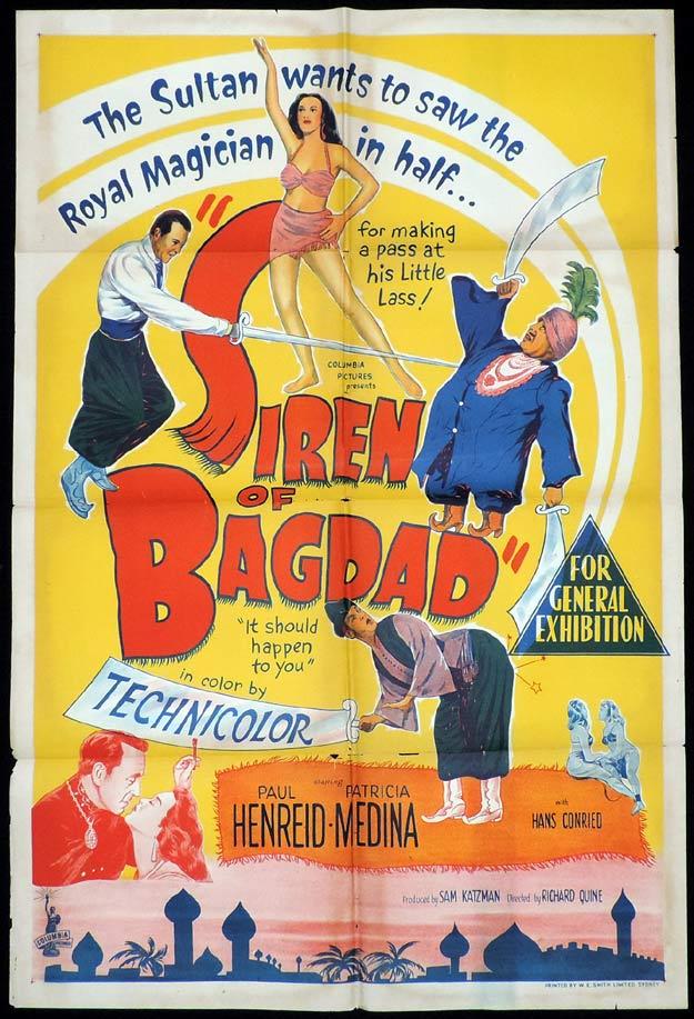 SIREN OF BAGDAD One Sheet Movie Poster Patricia Medina Magician