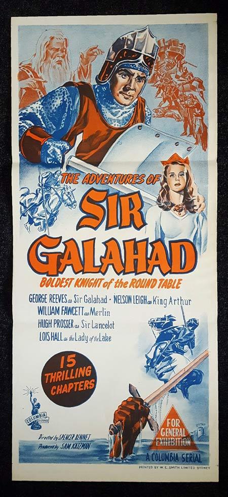 ADVENTURES OF SIR GALAHAD Daybill Movie Poster George Reeves Columbia Serial