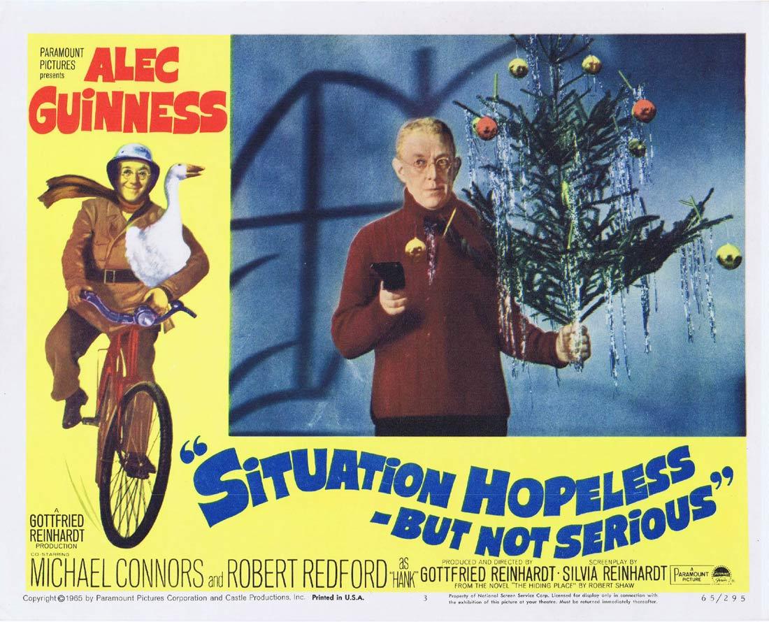 SIUTATION HOPELESS BUT NOT SERIOUS Lobby Card 3 Alec Guinness Mike Connors Robert Redford