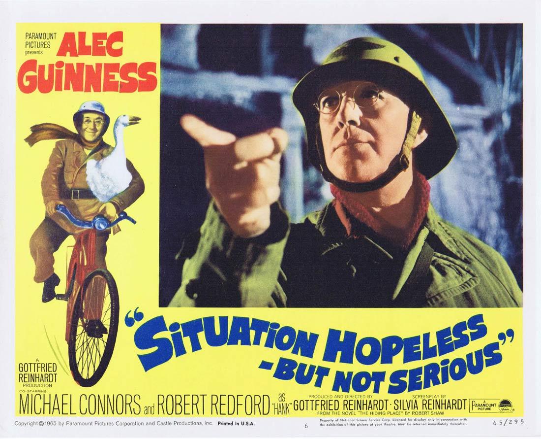 SIUTATION HOPELESS BUT NOT SERIOUS Lobby Card 6 Alec Guinness Mike Connors Robert Redford