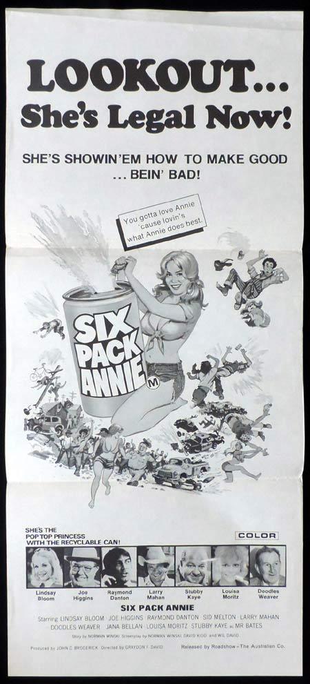 SIX PACK ANNIE Original Daybill Movie Poster Lindsay Bloom