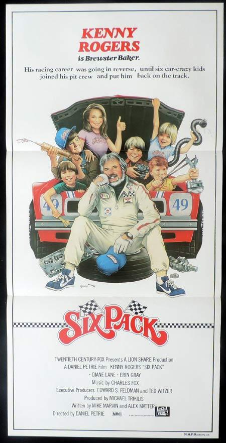SIX PACK Original Daybill Movie Poster Diane Lane Kenny Rogers