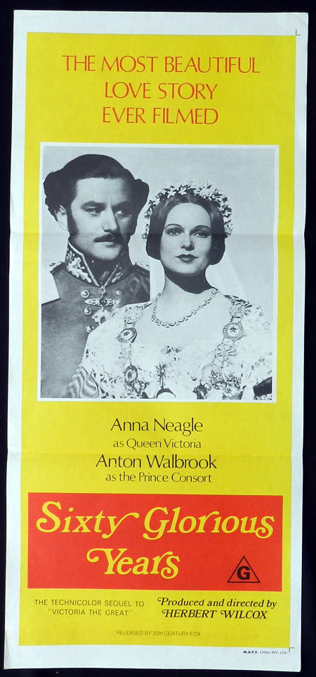 SIXTY GLORIOUS YEARS Anna Neagle Anton Walbrook VINTAGE Daybill Movie poster