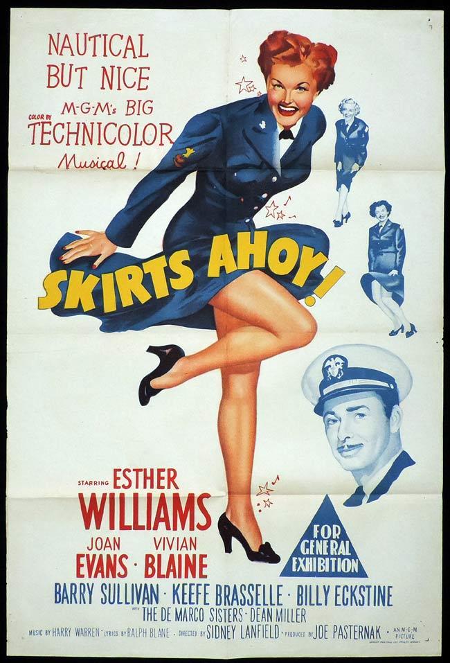 SKIRTS AHOY Original One sheet Movie Poster Esther Williams Vivian Blaine