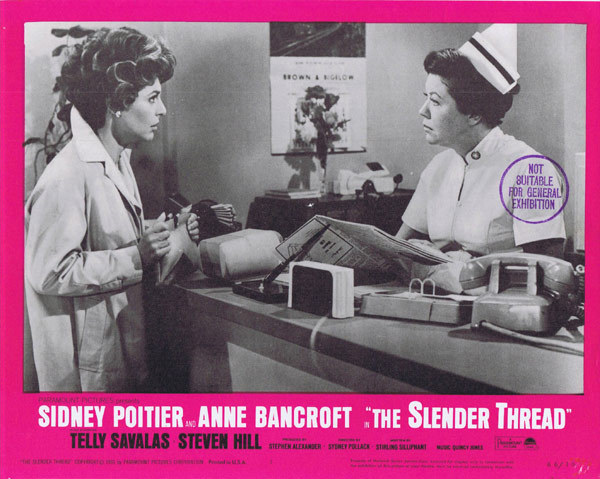THE SLENDER THREAD Original Lobby Card 2 Ann Bancroft