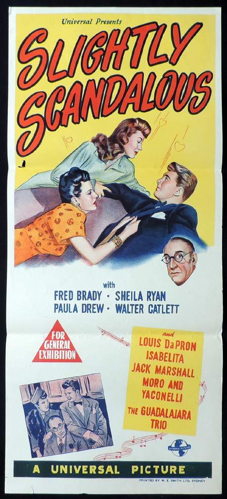 SLIGHTLY SCANDALOUS Original Daybill Movie Poster 1946 Fred Brady Sheila Ryan Universal Pictures