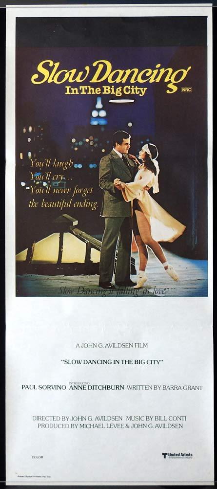 SLOW DANCING IN THE BIG CITY Daybill Movie poster Paul Sorvino Anne Ditchburn