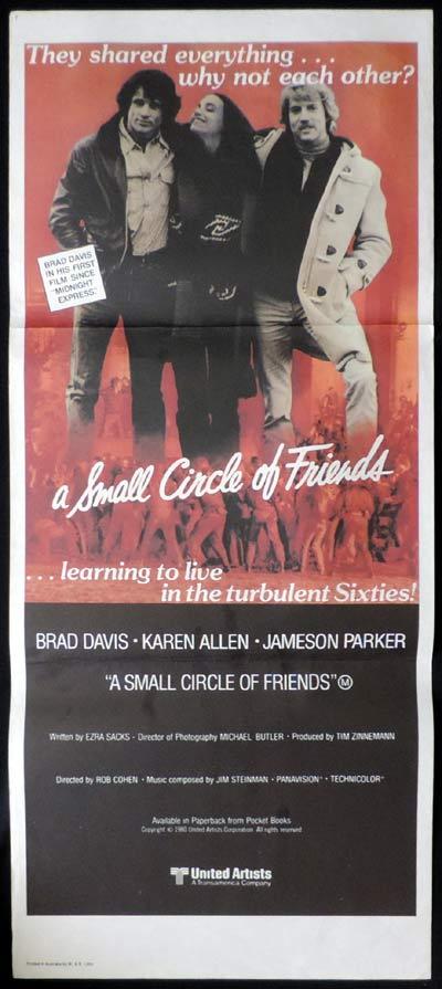 A SMALL CIRCLE OF FRIENDS Daybill Movie Poster Brad Davis