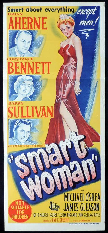 SMART WOMAN Original Daybill Movie Poster Constance Bennett Brian Aherne