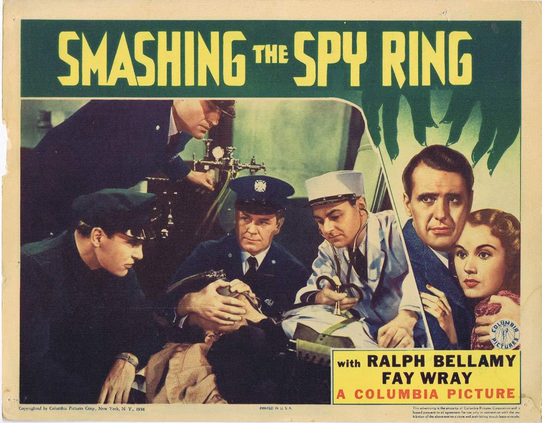 SMASHING THE SPY RING Original Lobby Card 5 Ralph Bellamy Fay Wray Regis Toomey 1937