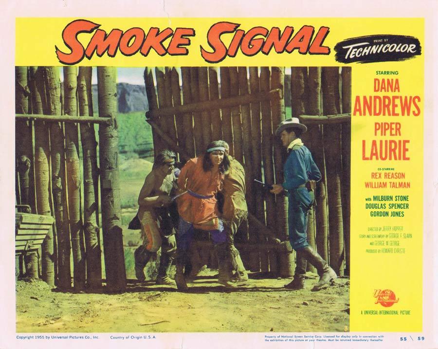 SMOKE SIGNAL Lobby Card 3 Dana Andrews 1955 Western American Indian