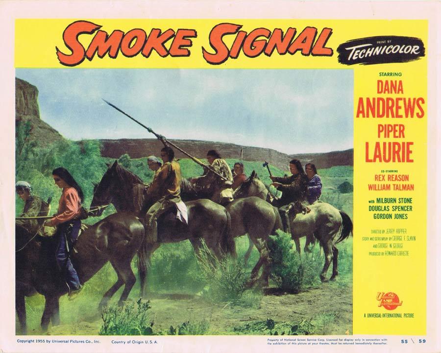 SMOKE SIGNAL Lobby Card 4 Dana Andrews 1955 Western American Indian