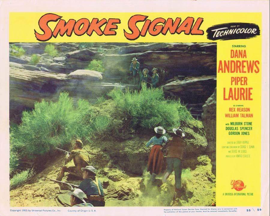 SMOKE SIGNAL Lobby Card 6 Dana Andrews 1955 Western American Indian