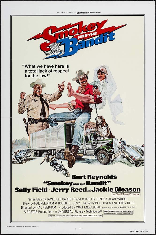 SMOKEY AND THE BANDIT Original One sheet Movie poster Burt Reynolds Jackie Gleason