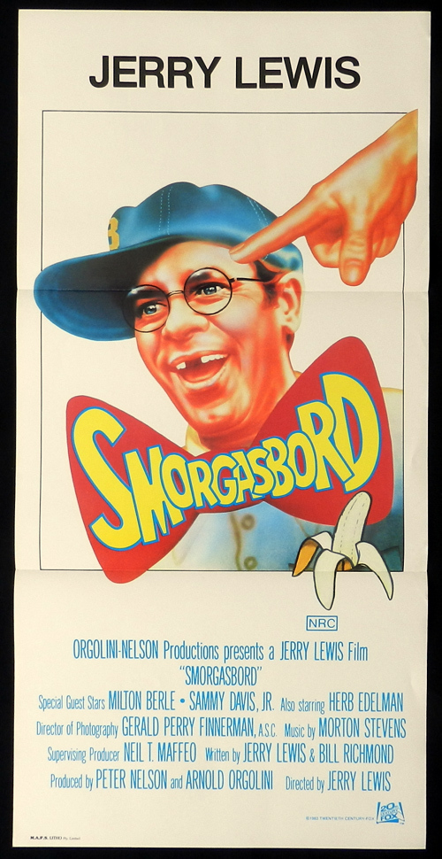 SMORGASBORD Jerry Lewis Daybill Movie Poster Cracking Up