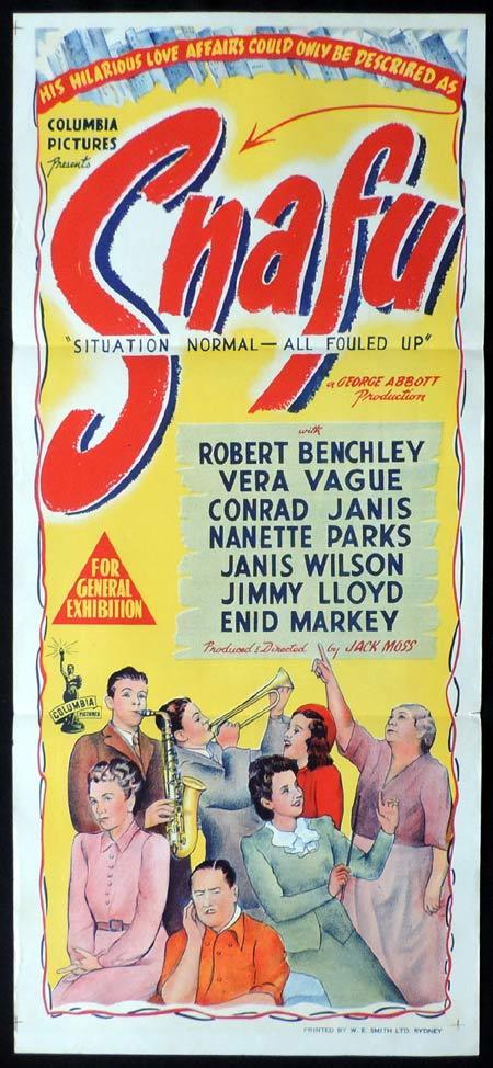 SNAFU Original Daybill Movie Poster Robert Benchley Vera Vague