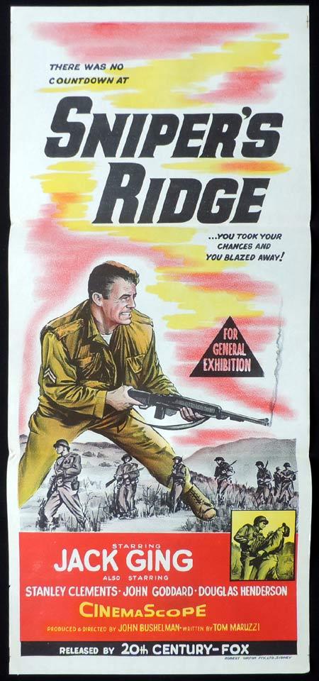 SNIPER’S RIDGE Original Daybill Movie Poster Korean War drama