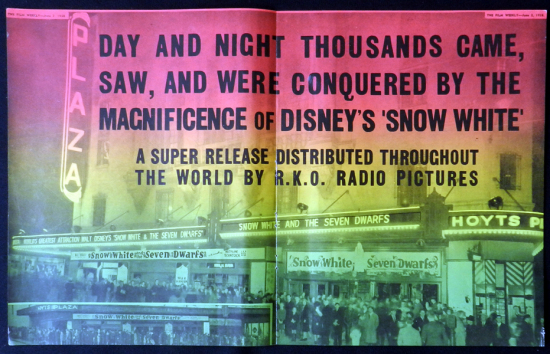 SNOW WHITE AND THE SEVEN DWARFS 1938 Walt Disney VINTAGE Original Movie Trade Ad 2