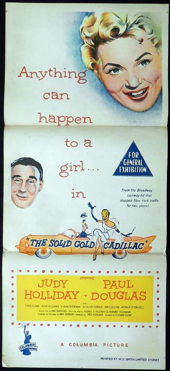THE SOLID GOLD CADILLAC 1956 Judy Holliday RARE Daybill Movie poster