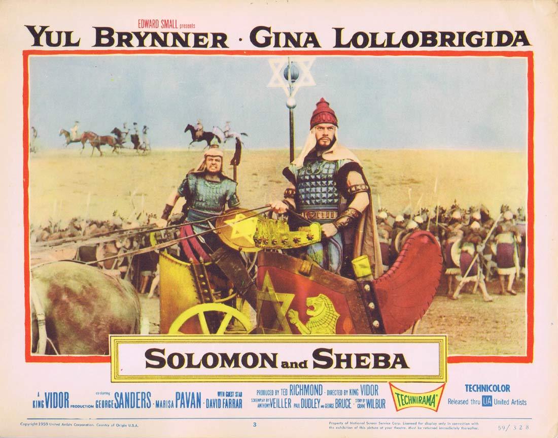 SOLOMON AND SHEBA Lobby Card 3 Yul Brynner Gina Lollobrigida