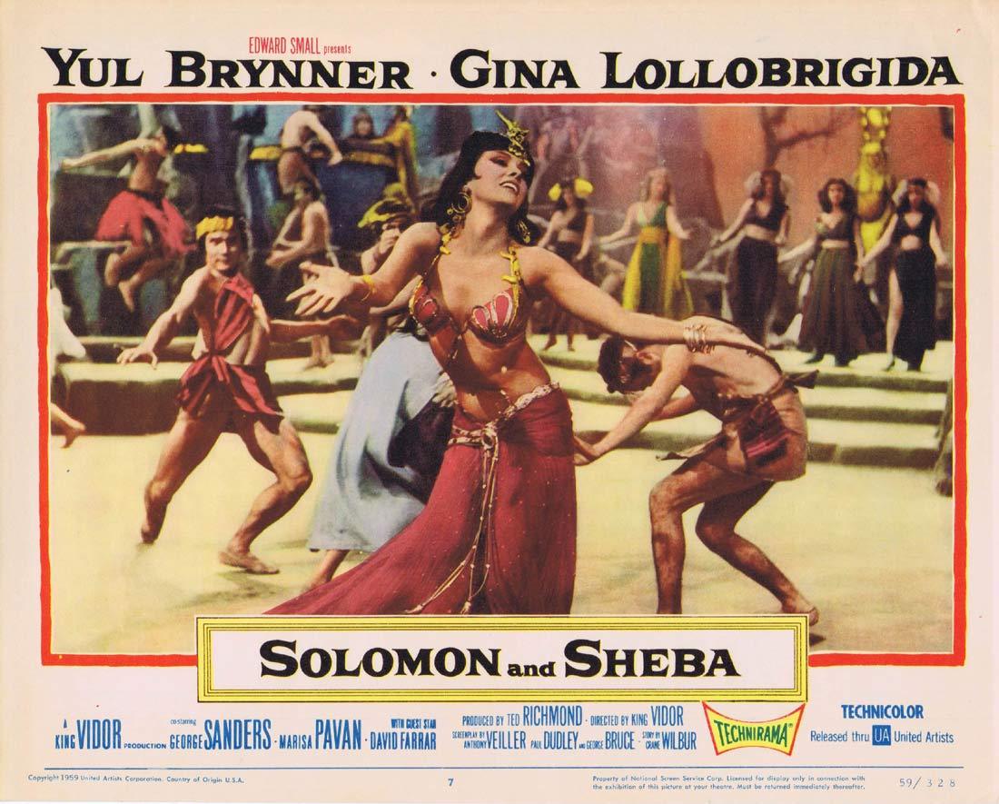 SOLOMON AND SHEBA Lobby Card 7 Yul Brynner Gina Lollobrigida