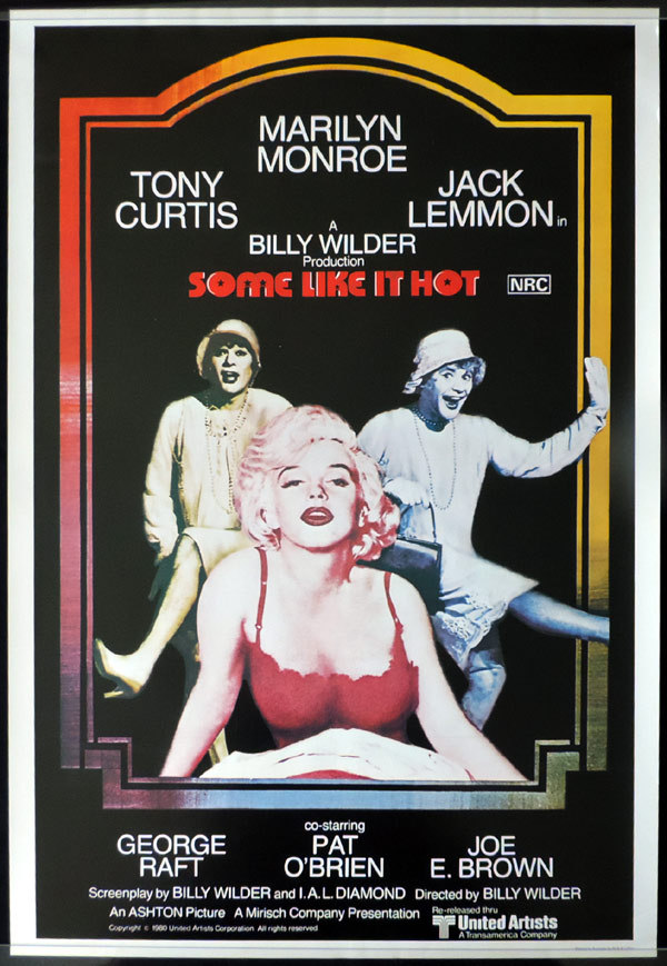 SOME LIKE IT HOT 1980r Marilyn Monroe ROLLED One sheet Movie Poster