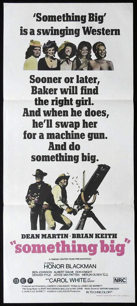 SOMETHING BIG Rare Original Daybill Movie Poster Dean Martin Honor Blackman