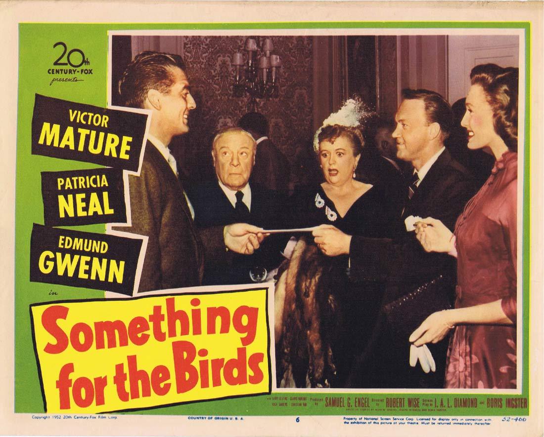 SOMETHING FOR THE BIRDS Lobby Card 6 Victor Mature Patricia Neal