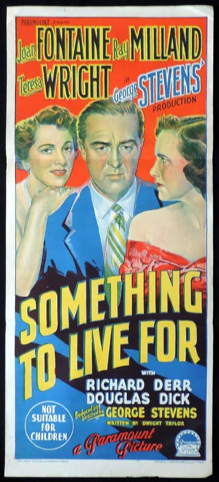 SOMETHING TO LIVE FOR Original Daybill Movie Poster RAY MILLAND Joan Fontaine Richardson Studio