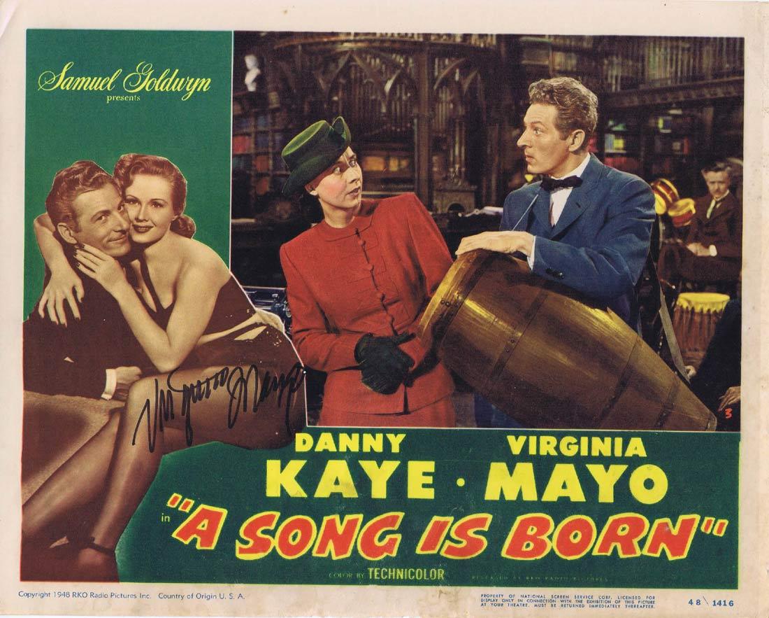 A SONG IS BORN Original Lobby Card AUTOGRAPHED By Virginia Mayo