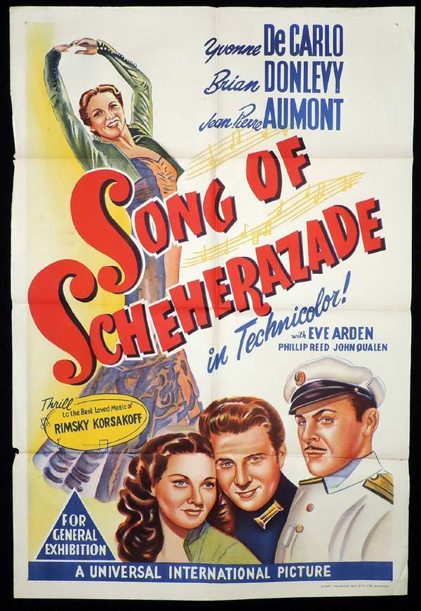 SONG OF SCHEHERAZADE One sheet Movie poster Yvonne DeCarlo