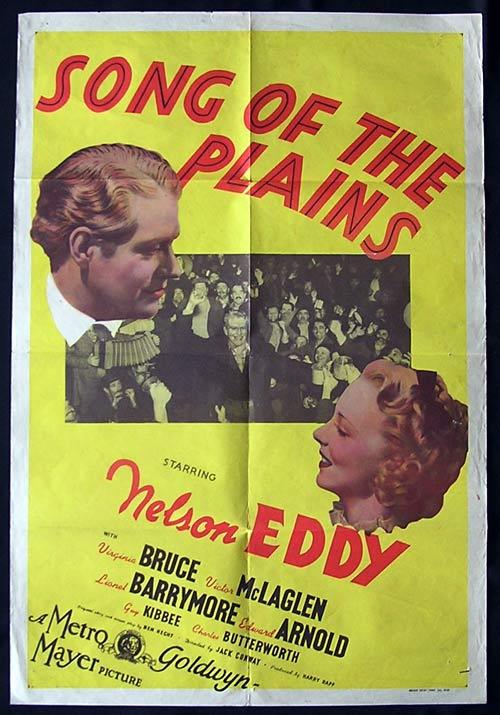 SONG OF THE PLAINS aka LET FREEDOM RING One Sheet Movie Poster Nelson Eddy