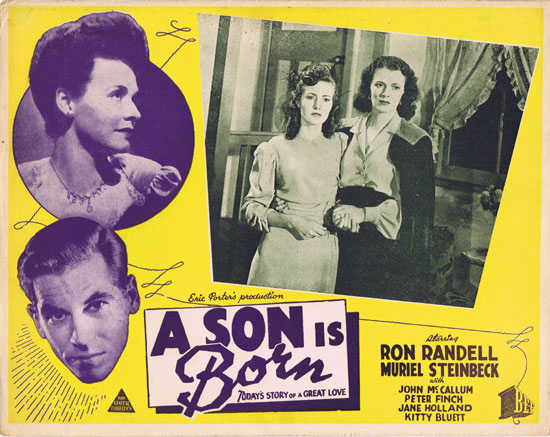 A SON IS BORN Lobby Card 4 1946 Muriel Steinbeck Australian Cinema