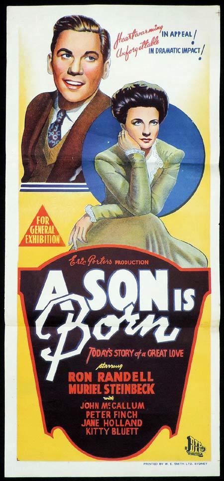 A SON IS BORN Original Daybill Movie Poster Peter Rinch Ron Randell