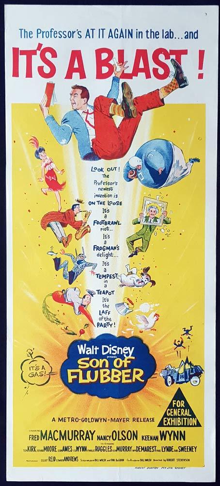 SON OF FLUBBER Original Daybill Movie Poster Fred MacMurray Disney
